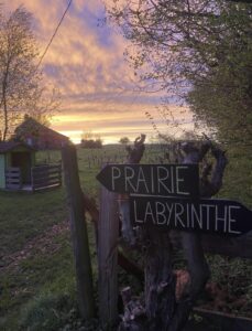 Coucher de soleil vu de la prairie
